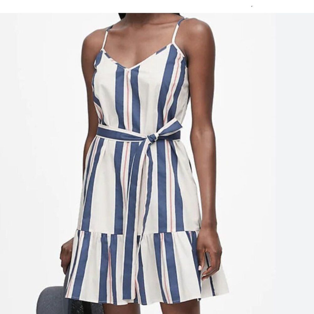 Banana Republic Factory Striped Poplin Mini Dress | NWT - Size 10P